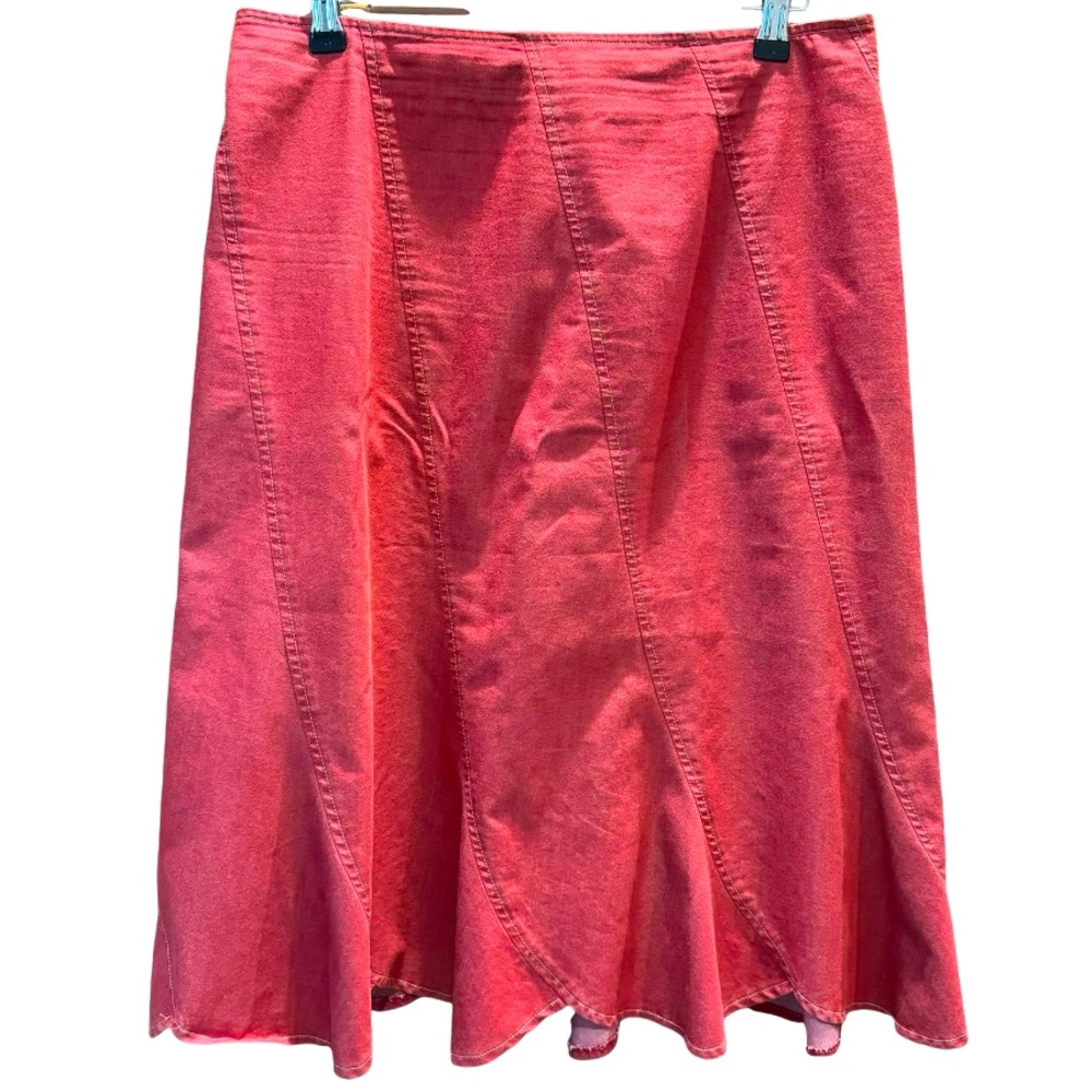 CYNTHIA Cynthia Steffe Red Scalloped Hem Skirt- Size 10